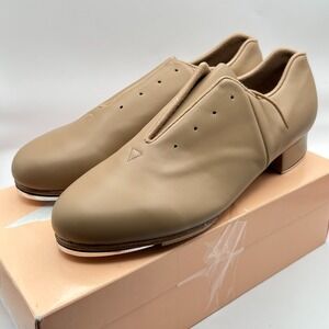 Bloch Tap Shoes Flex Oxford Size 10.5M Tan Brown Leather Lace Up Dance‎ NEW